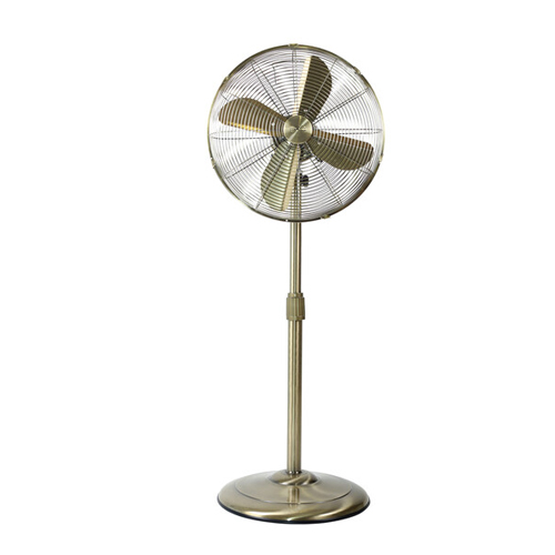 16" Stand Fan Electro Plating 3 Speeds Round Base Pure Metal Made