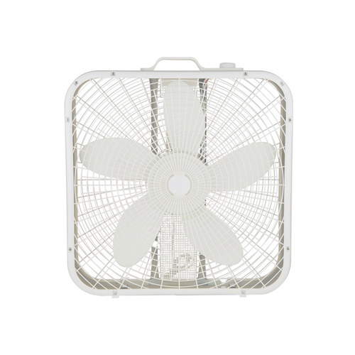 3-Speed Box Fan for Full-Force Circulation with Air Conditioner, White